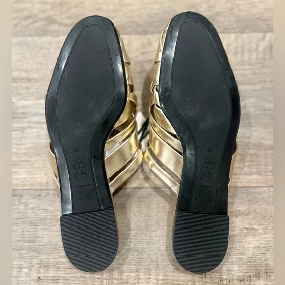 BOTTEGA INSPIRED!!! RARE! ZARA Metallic Slip-Ons NWT - Picture 9 of 13